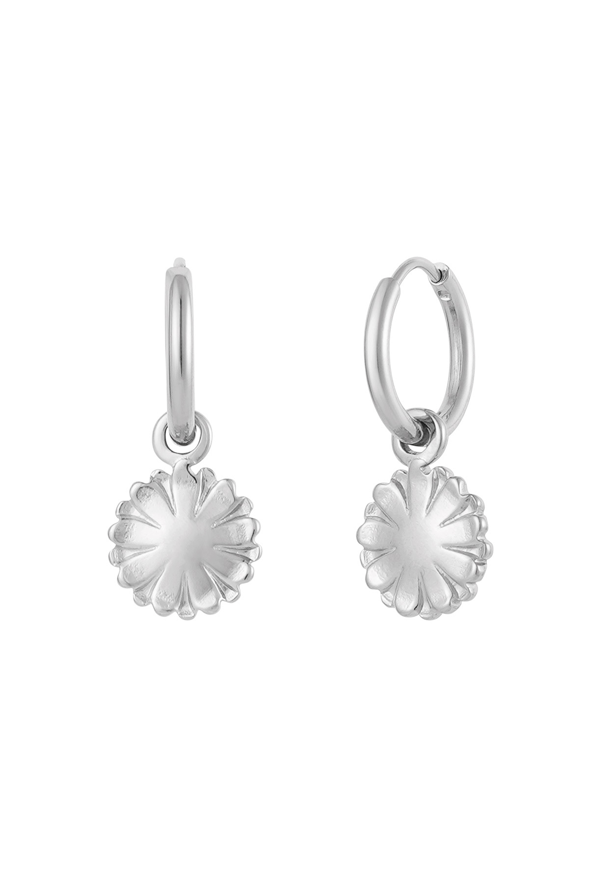 Earrings happy flower - silver h5 