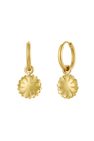 Earrings happy flower - gold h5 