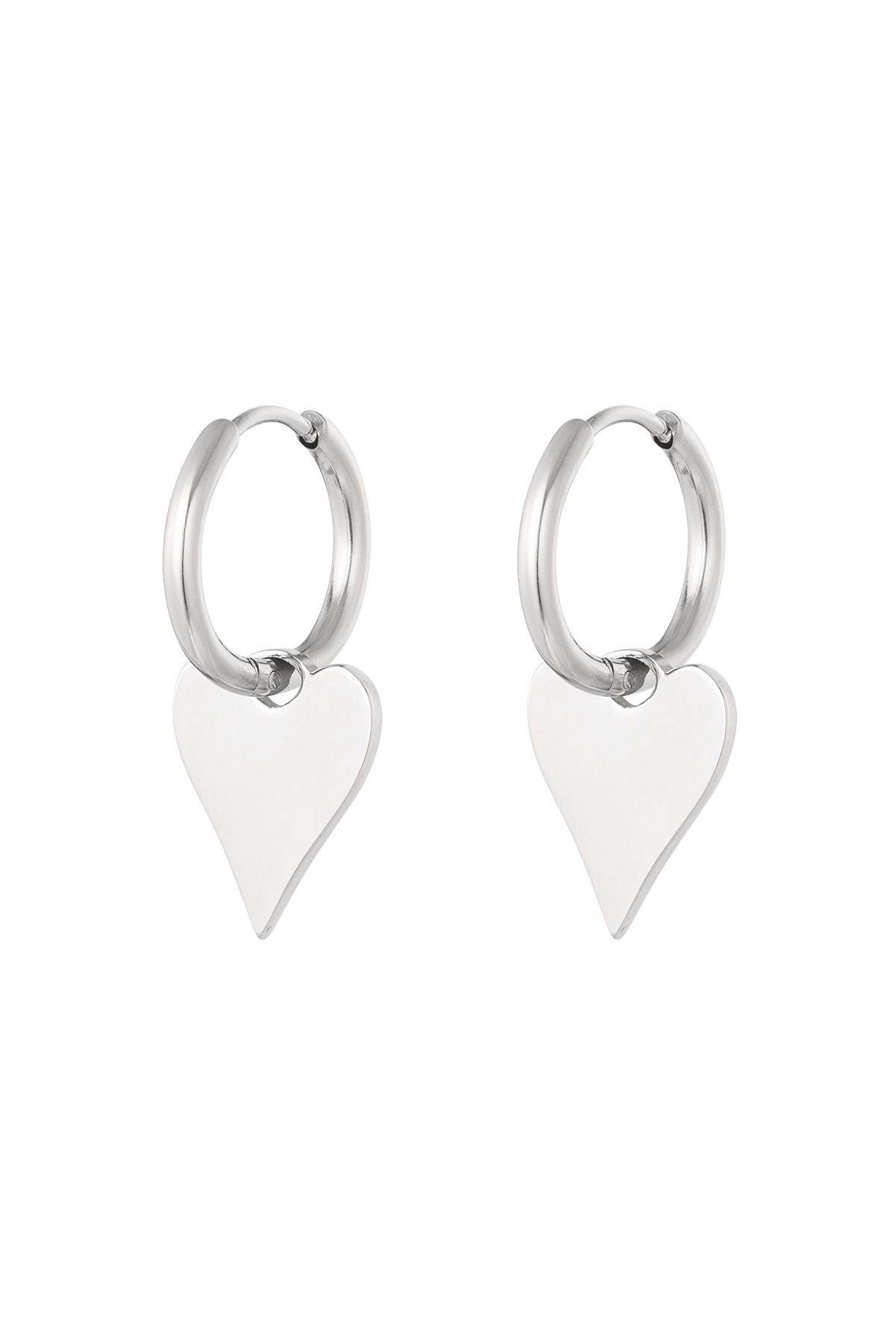 Earrings basic heart - silver h5 