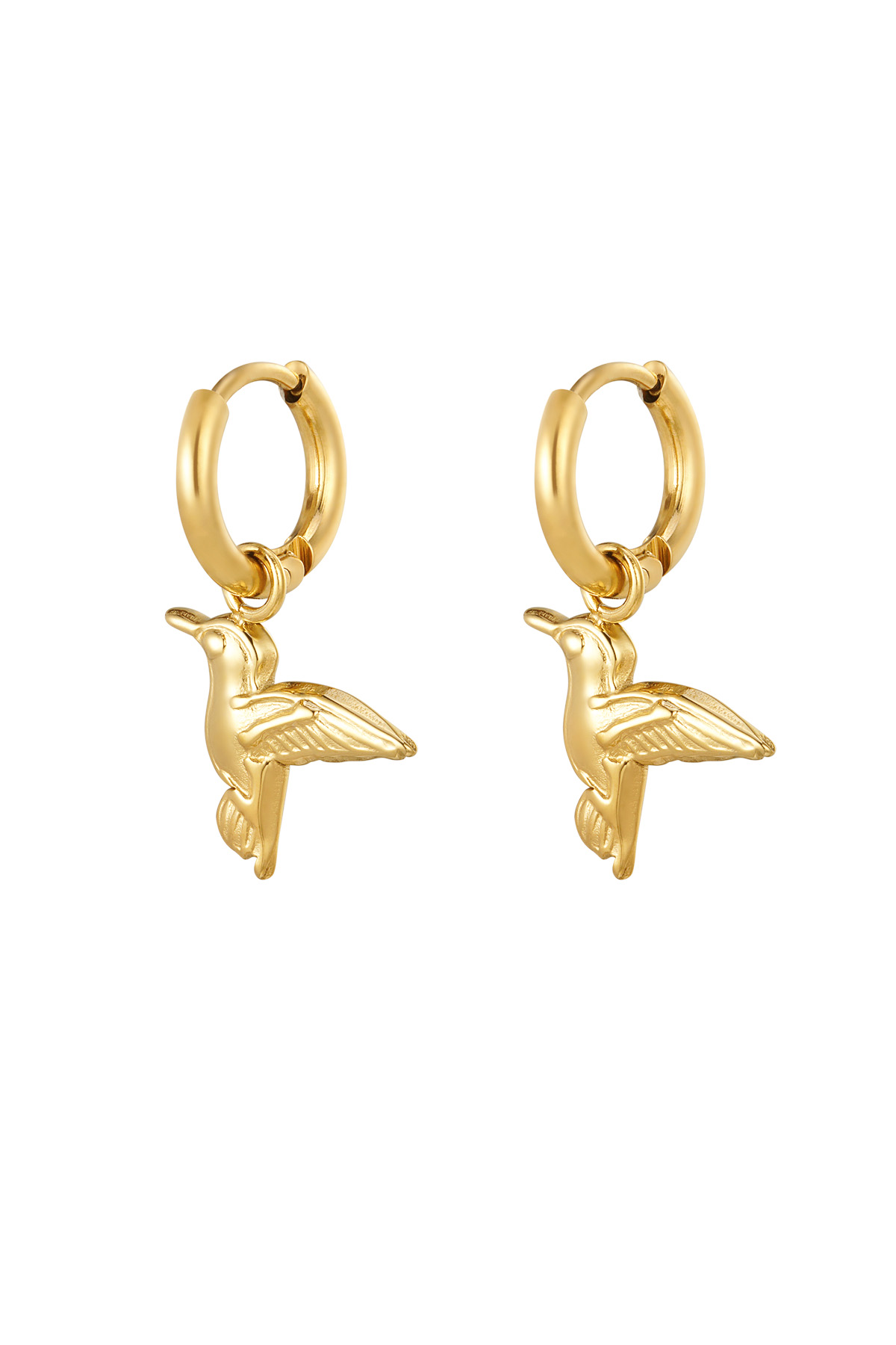 Charm earrings bird - gold