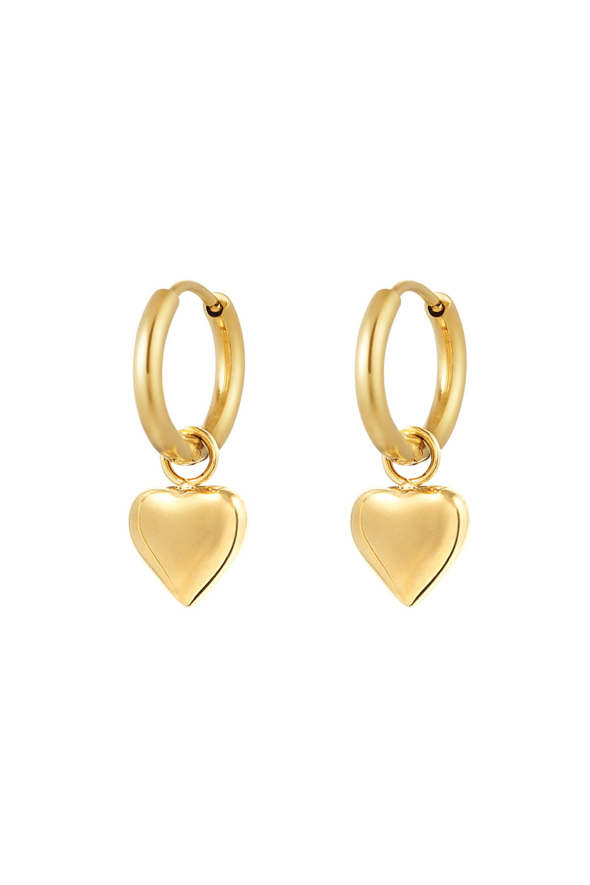 Earrings basic heart - Gold color