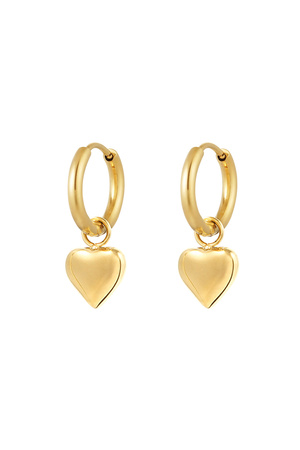Earrings basic heart - gold h5 