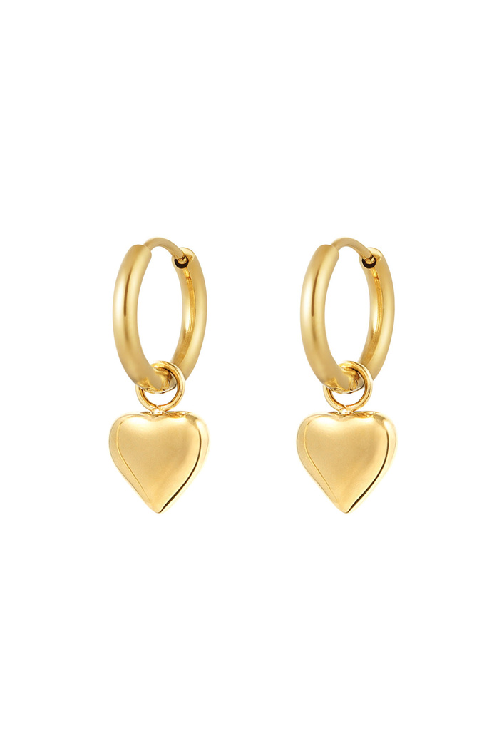 Earrings basic heart - gold 