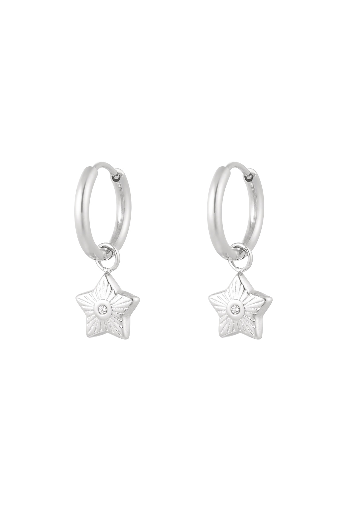 Charm orecchini stella con pietra - argento 