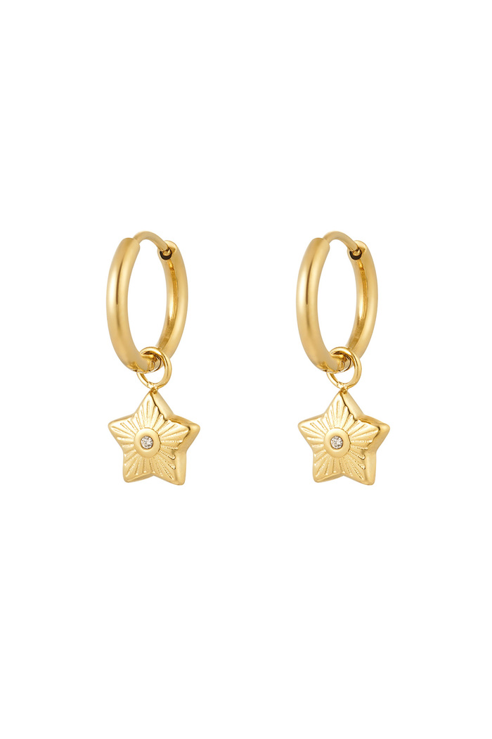 Charm orecchini stella con pietra - oro 
