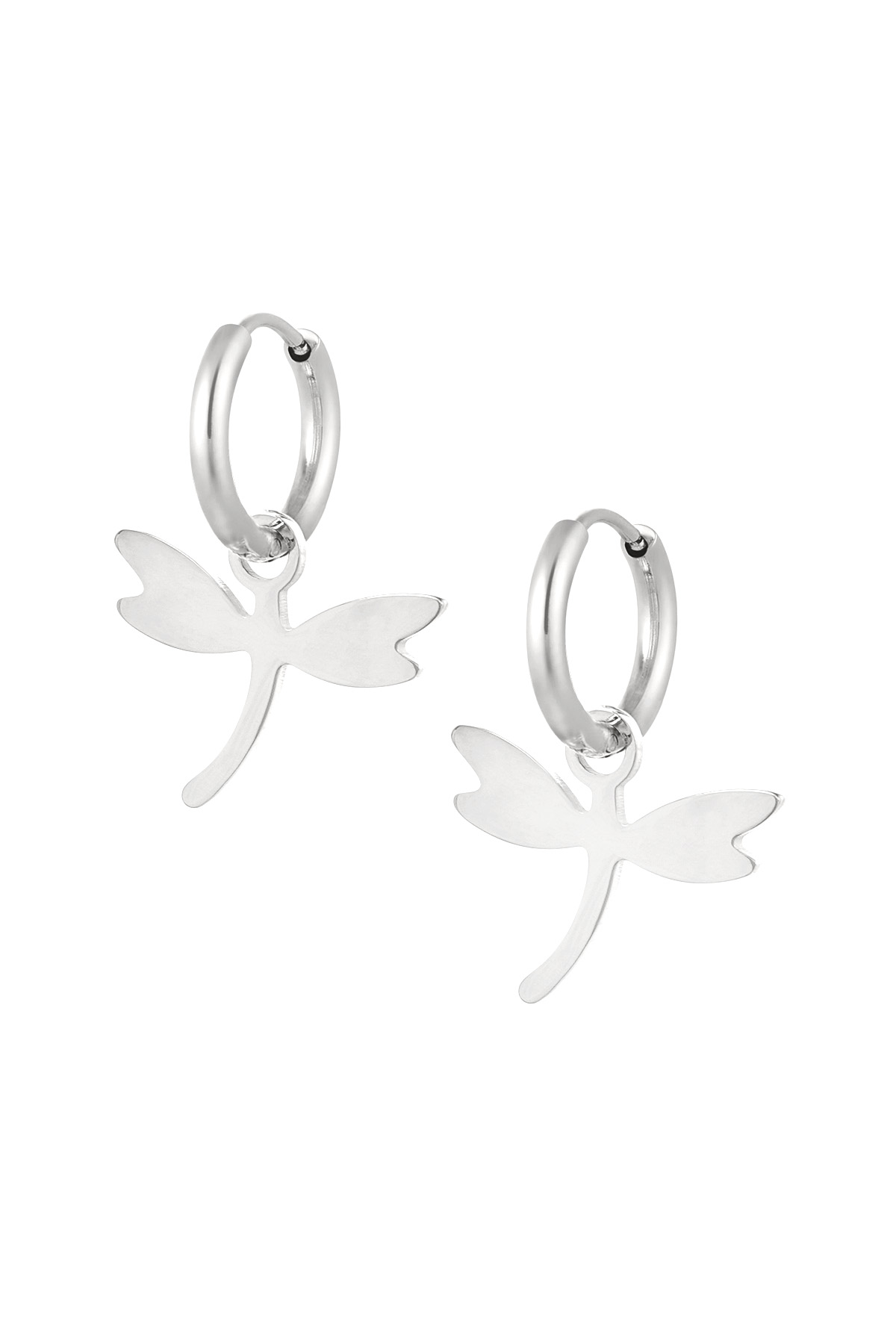 Earrings dragonfly - silver h5 