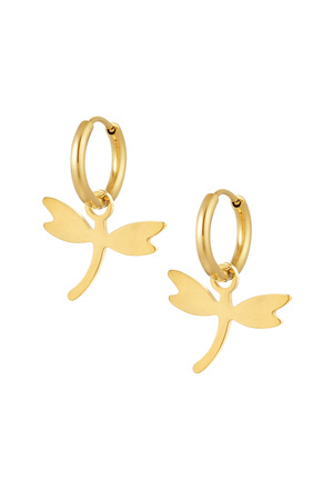 Earrings dragonfly - gold h5 