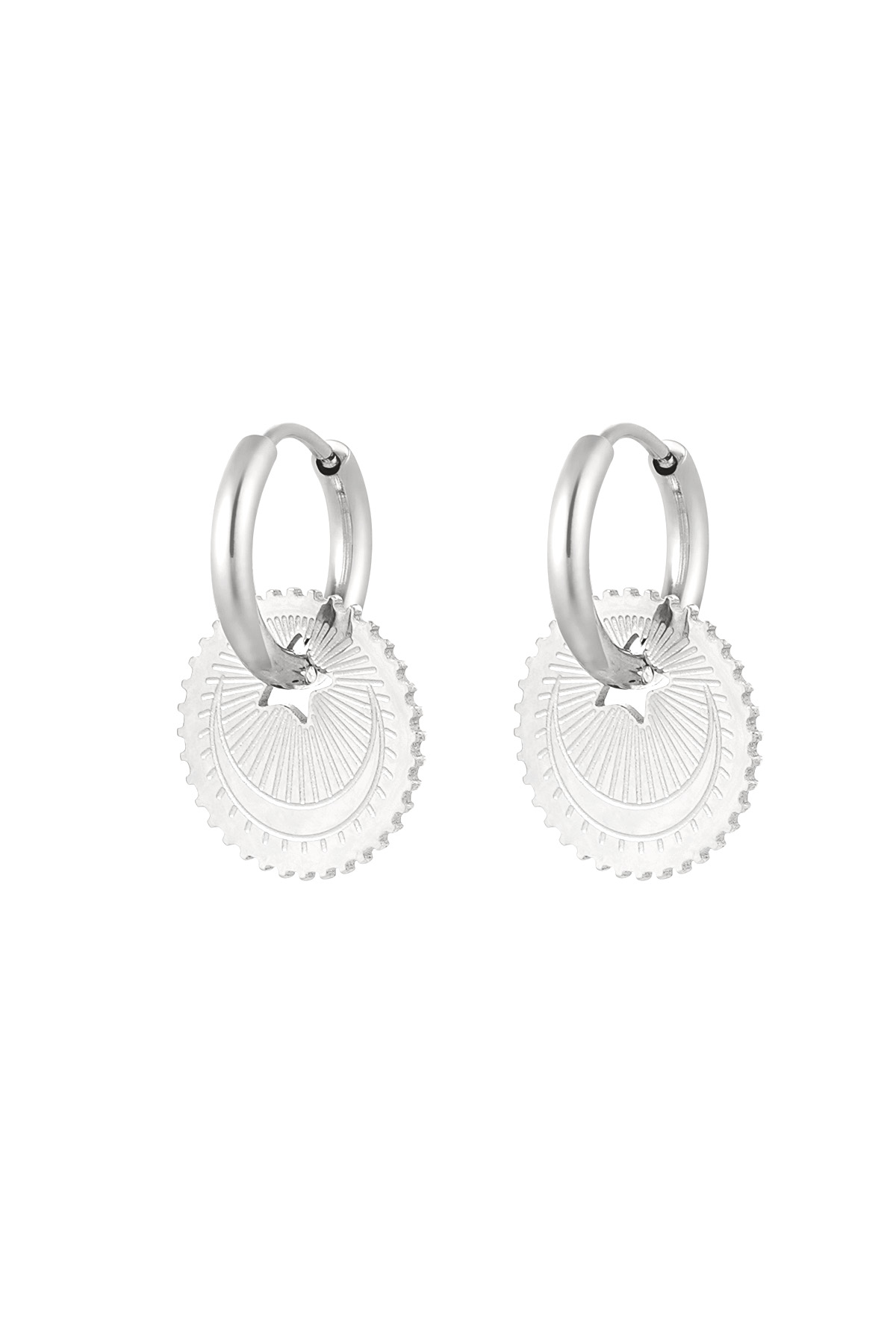 Boucles d'oreilles pièce étoile - argent h5 