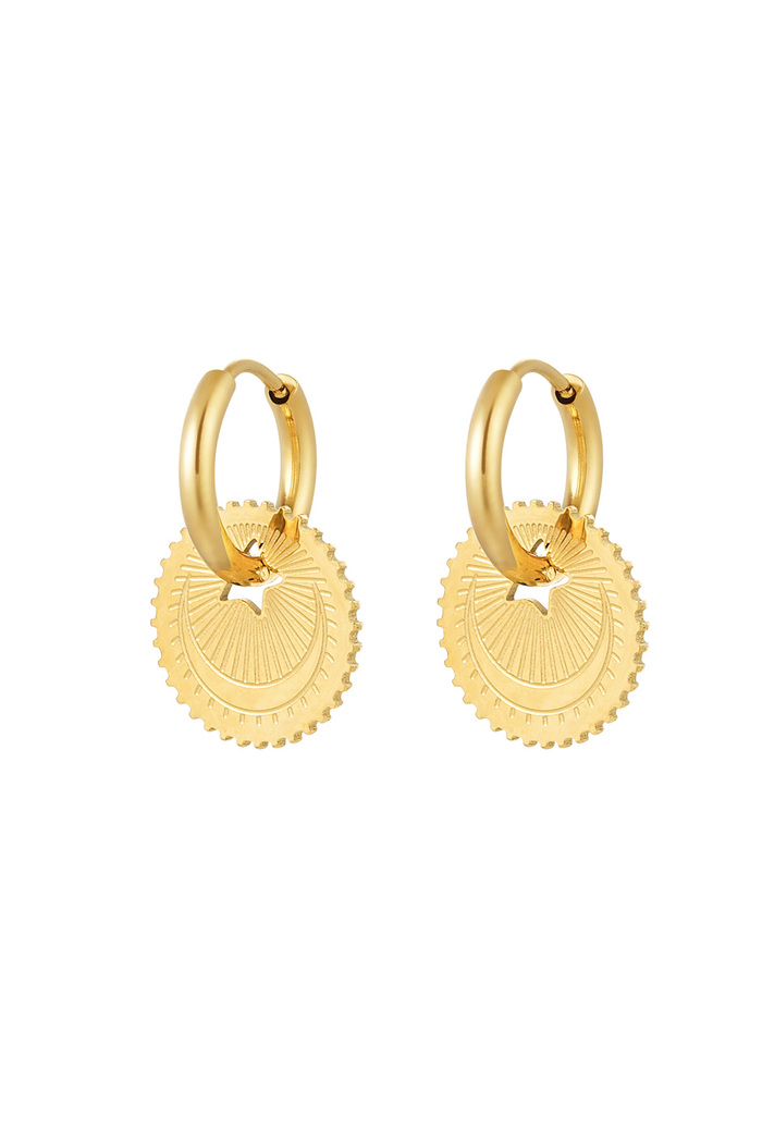 Earrings star coin - gold 
