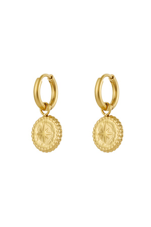 Earrings star coin - gold h5 