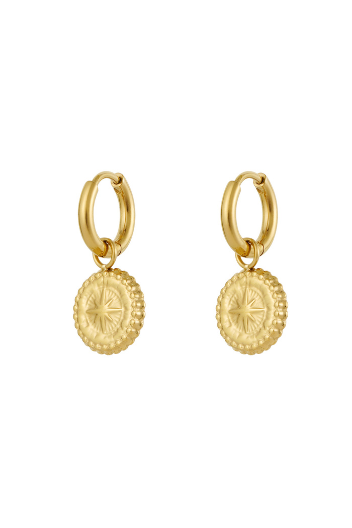 Earrings star coin - gold 