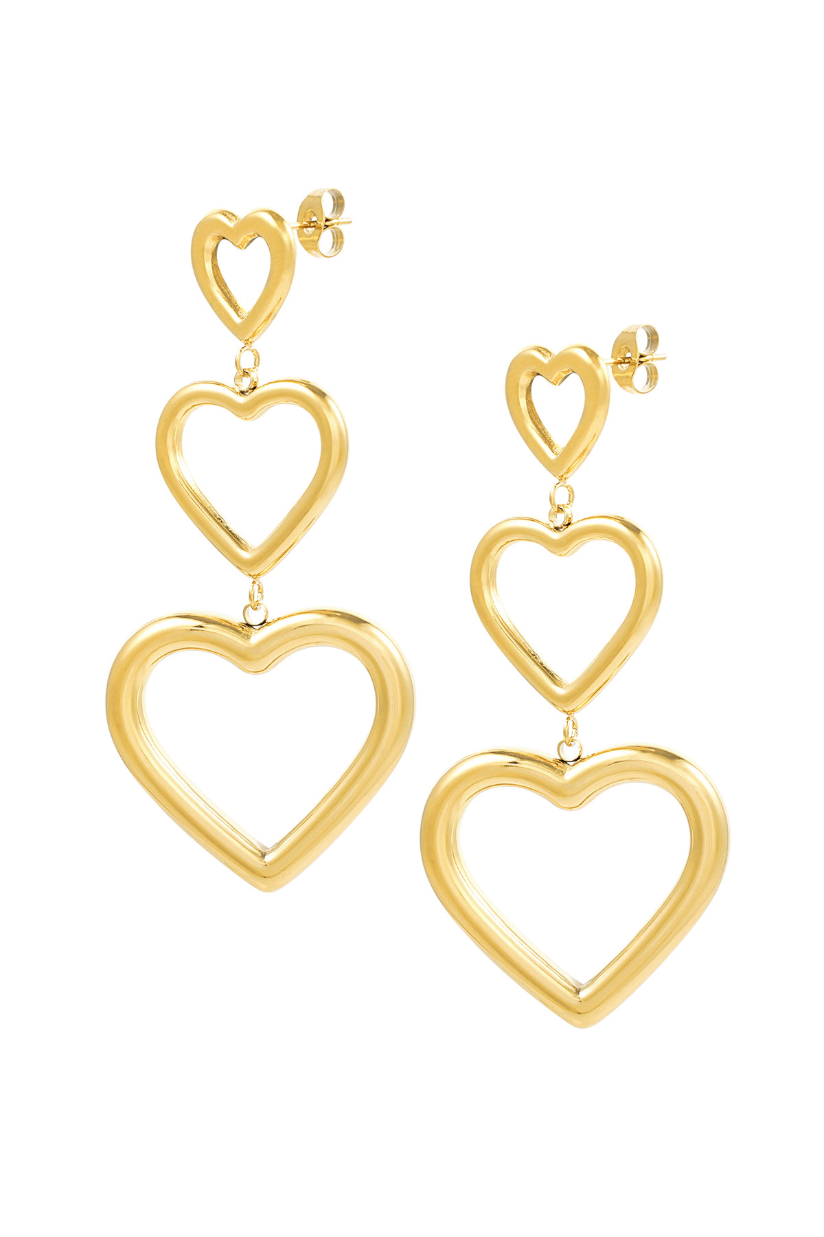 Earrings heart power - Gold color