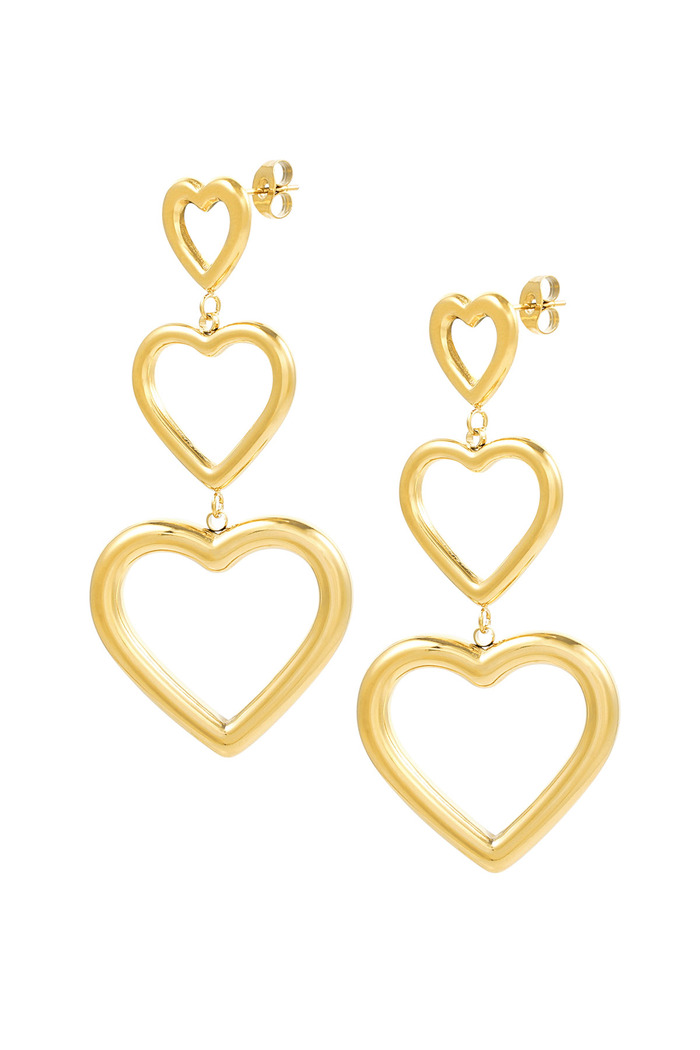 Earrings heart power - gold 