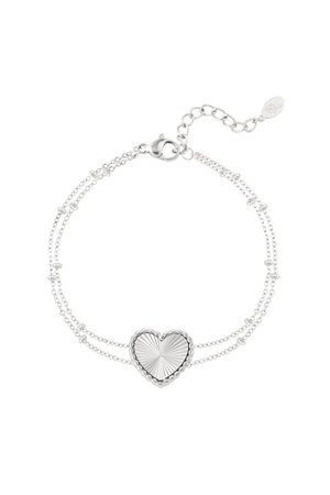 Bracelet balls with heart - silver h5 