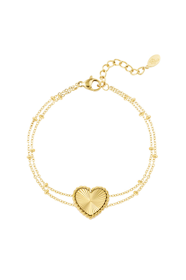 Bracelet balls with heart - gold