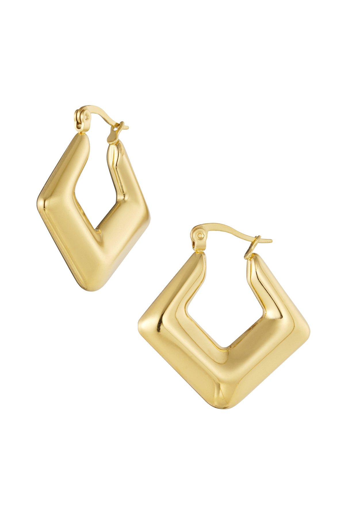 Earrings aesthetic rhombus - gold h5 