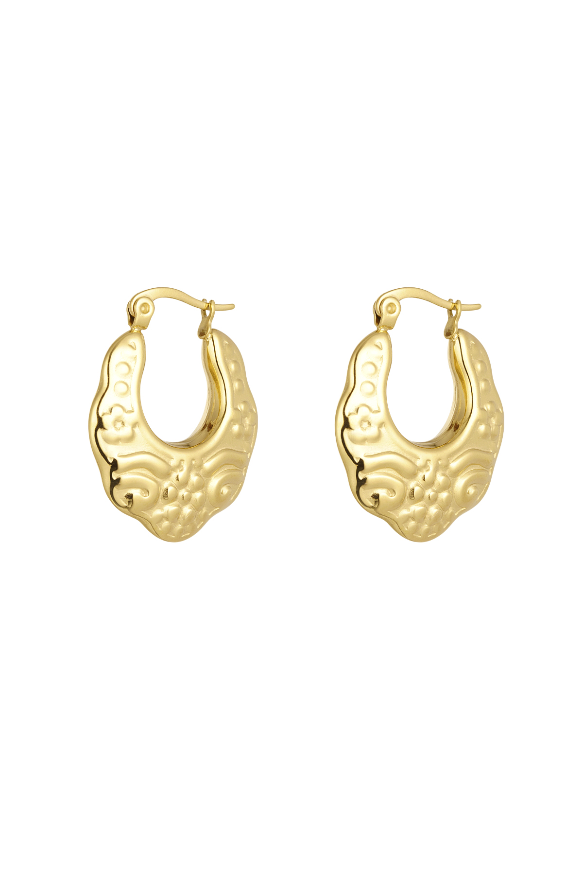 Earrings oval baroque - gold 