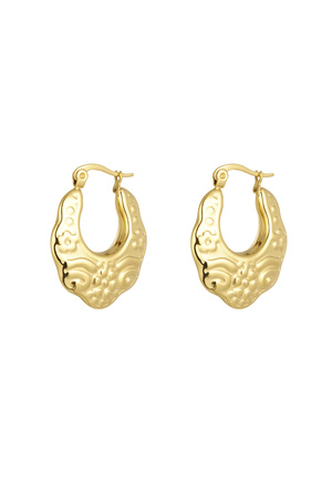Earrings oval baroque - gold h5 