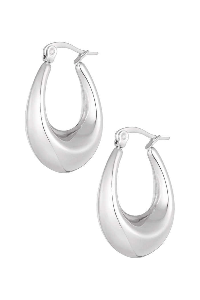 Earrings aesthetic elongated - silver 