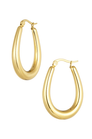 Earrings basic oval - gold h5 