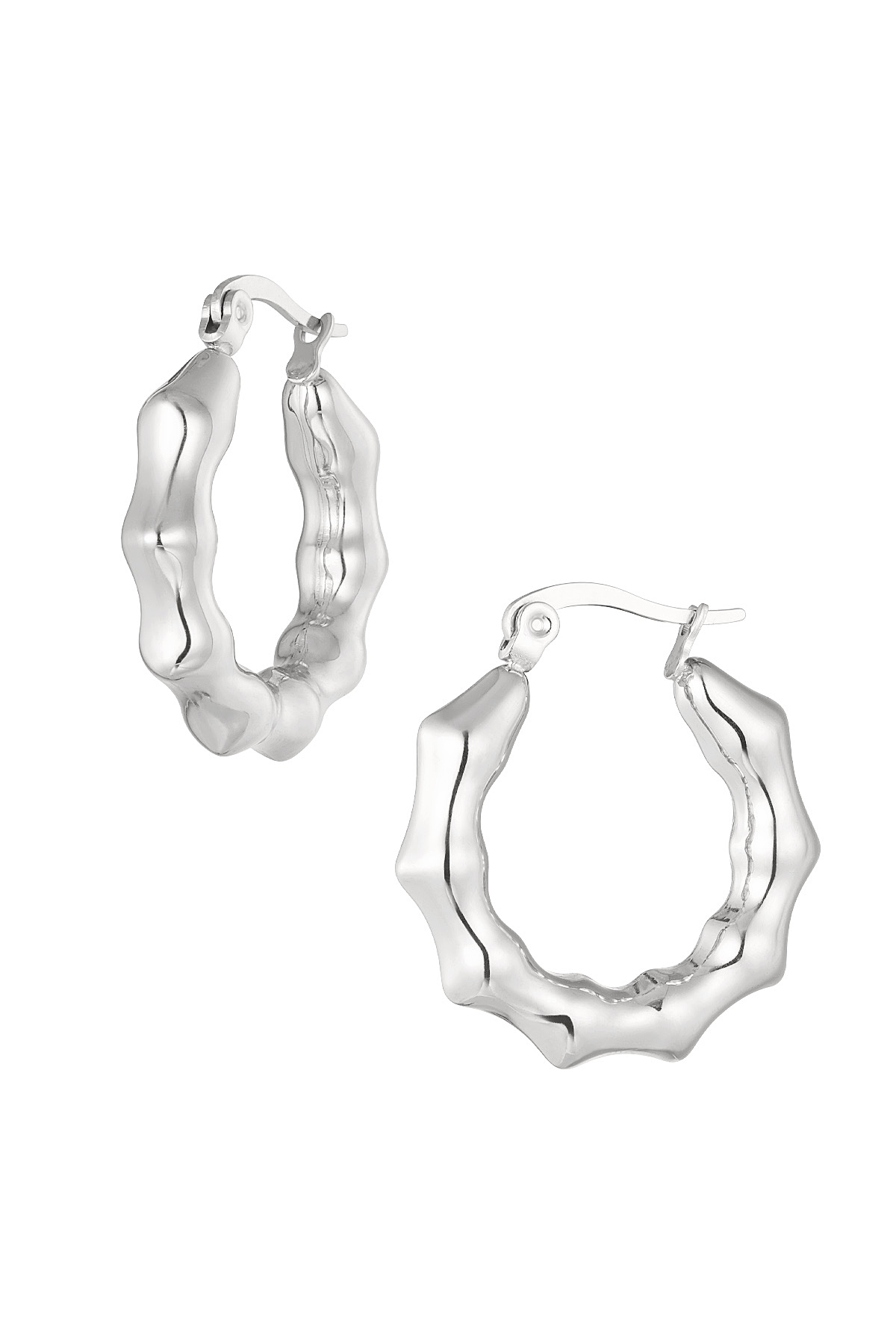 Earrings aesthetic bubble - silver h5 