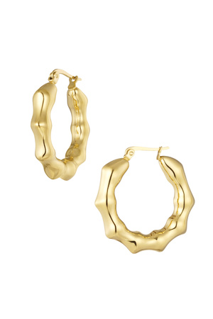 Earrings round twists - gold h5 
