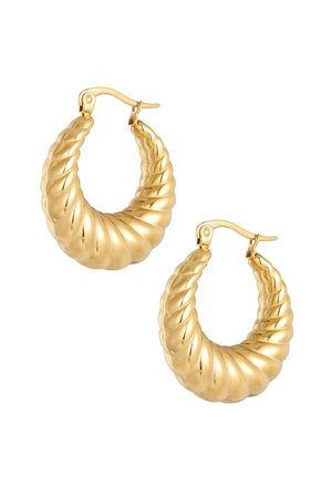 Earrings aesthetic twisted - gold h5 