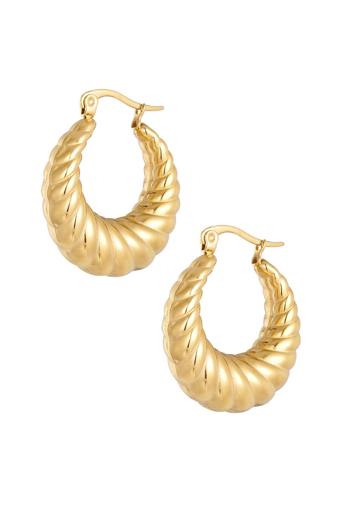 Earrings aesthetic twisted - gold 