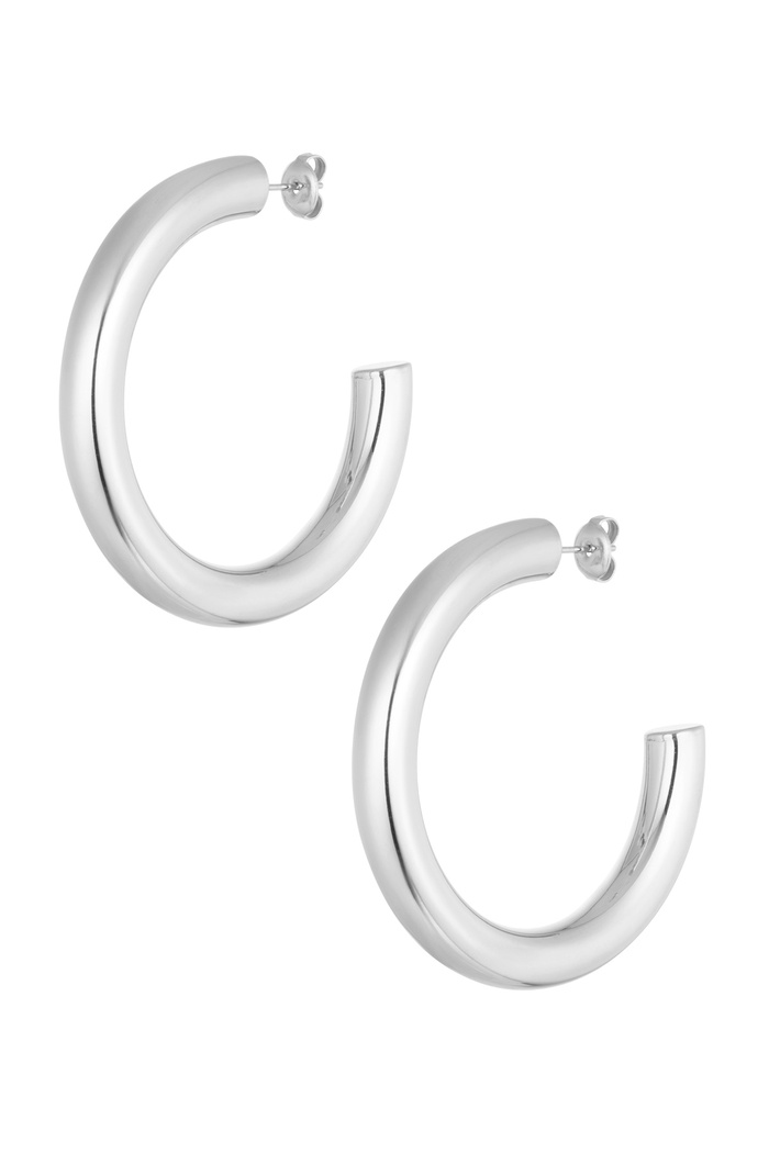 Earrings basic round - silver 