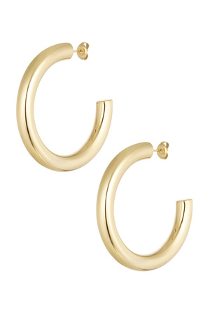 Earrings basic round - gold h5 