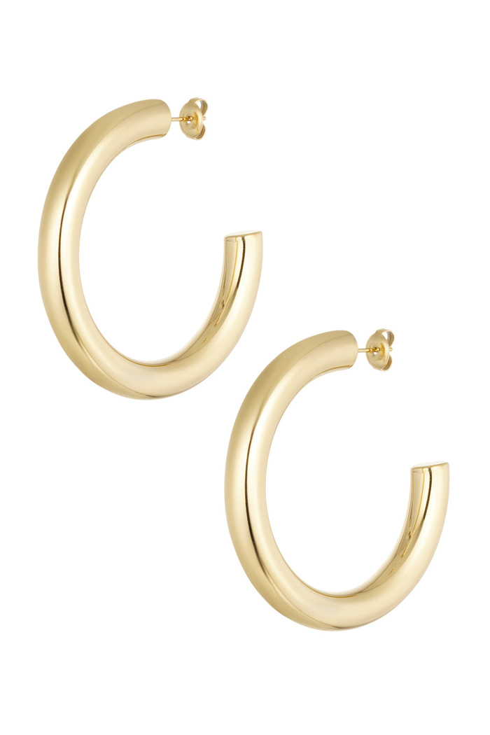 Earrings basic round - gold 