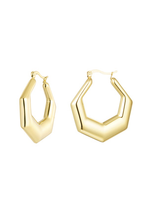 Sechseckige Ohrringe – Gold h5 