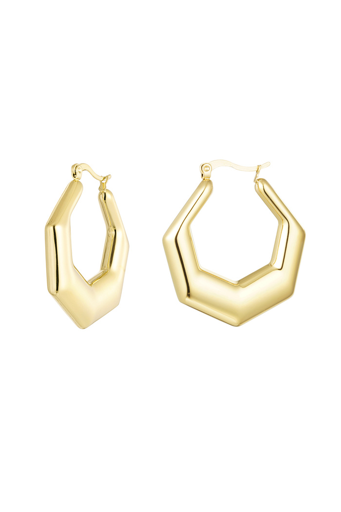 Sechseckige Ohrringe – Gold 