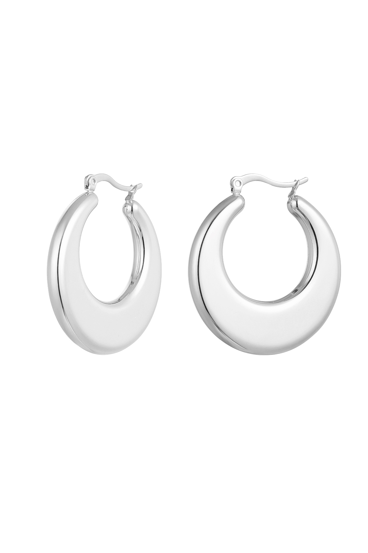 Earrings round classy must-have - silver h5 