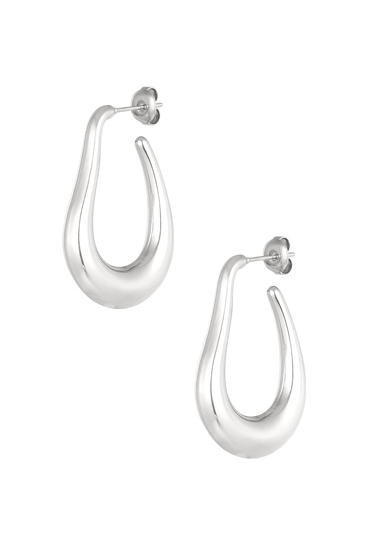 Earrings aesthetic drop - silver