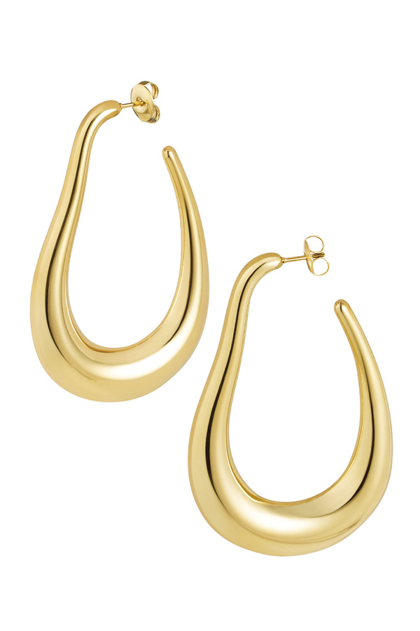 Asymmetrical hoops - gold