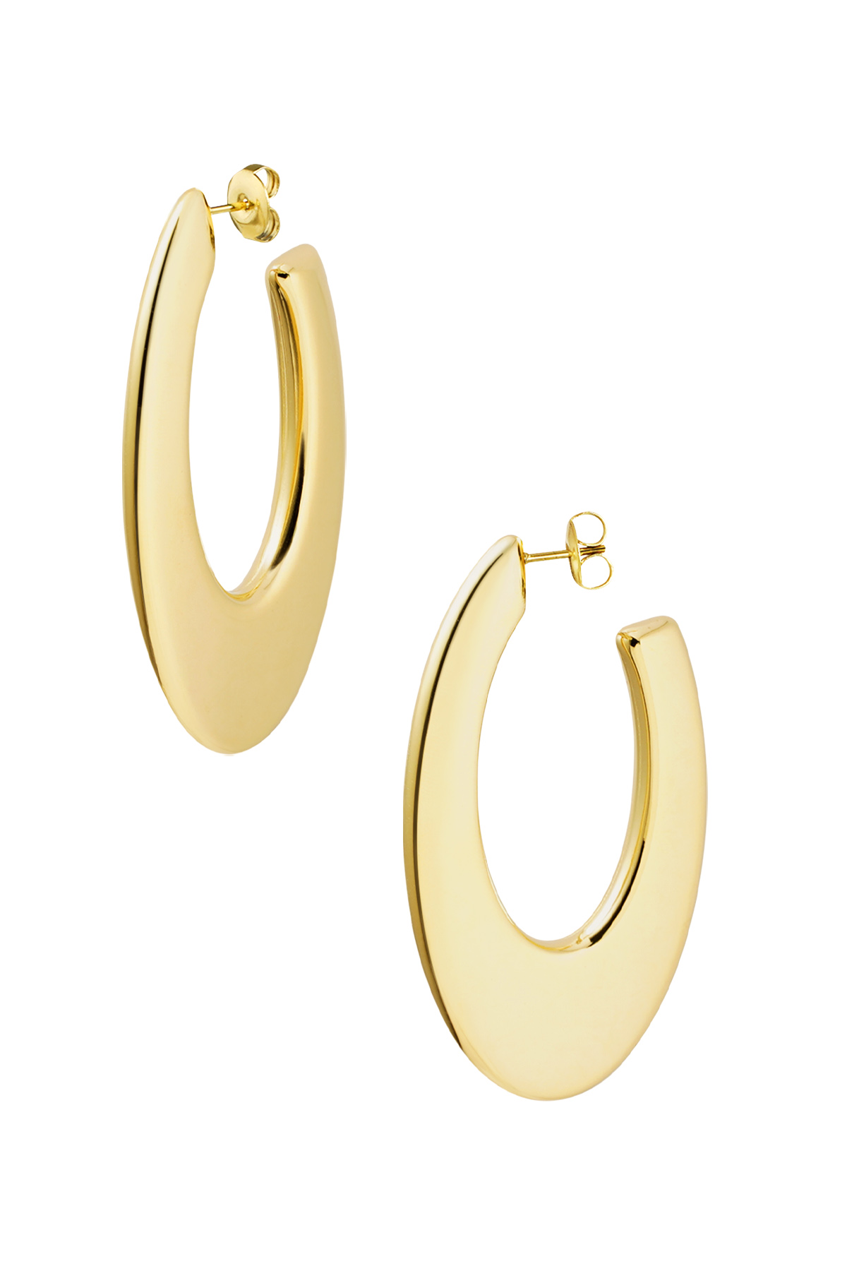 Earrings large circle - Gold color 2