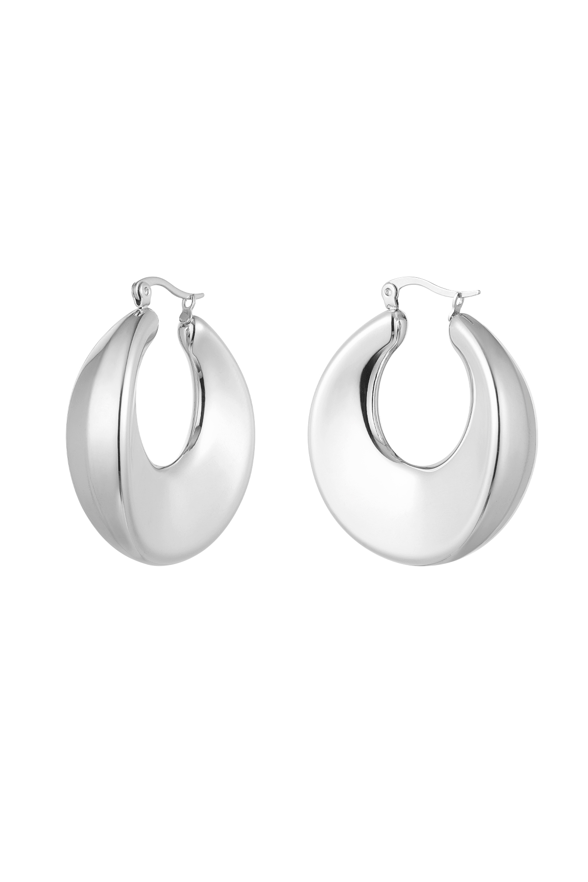 Pendientes redondos brillantes - plata h5 