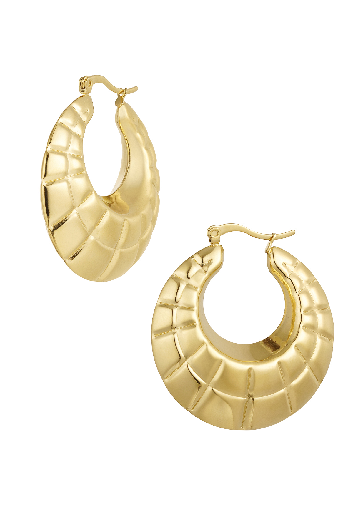 Earrings statement hoops cut out - gold