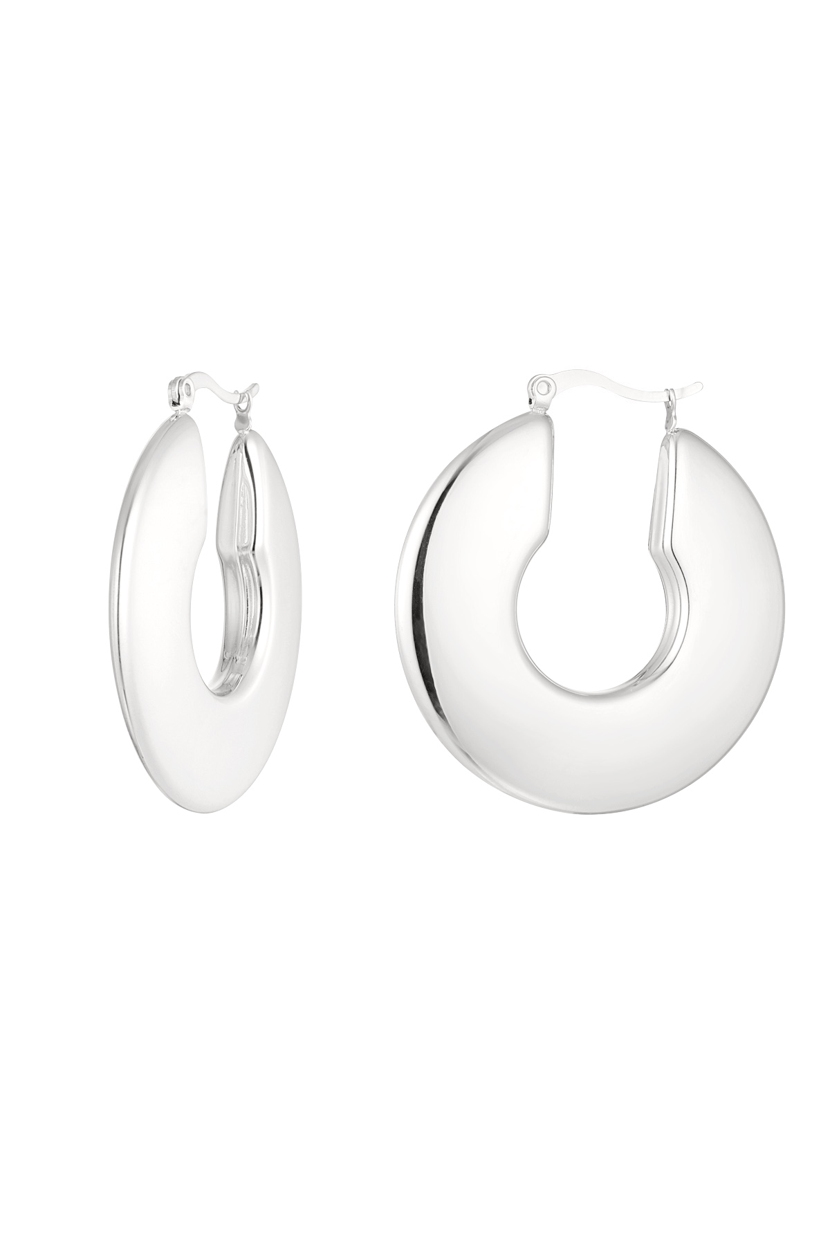 Earrings mega circle - silver h5 