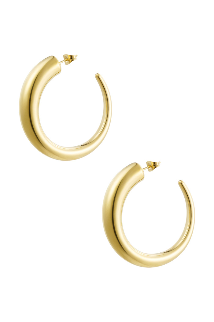 Earrings round matte - gold 