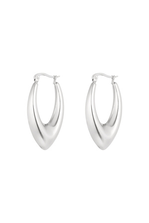 Earrings aesthetic with point - silver h5 