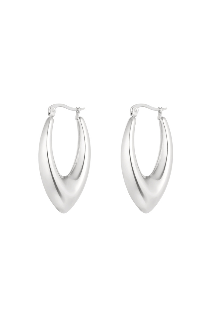 Earrings aesthetic with point - silver 