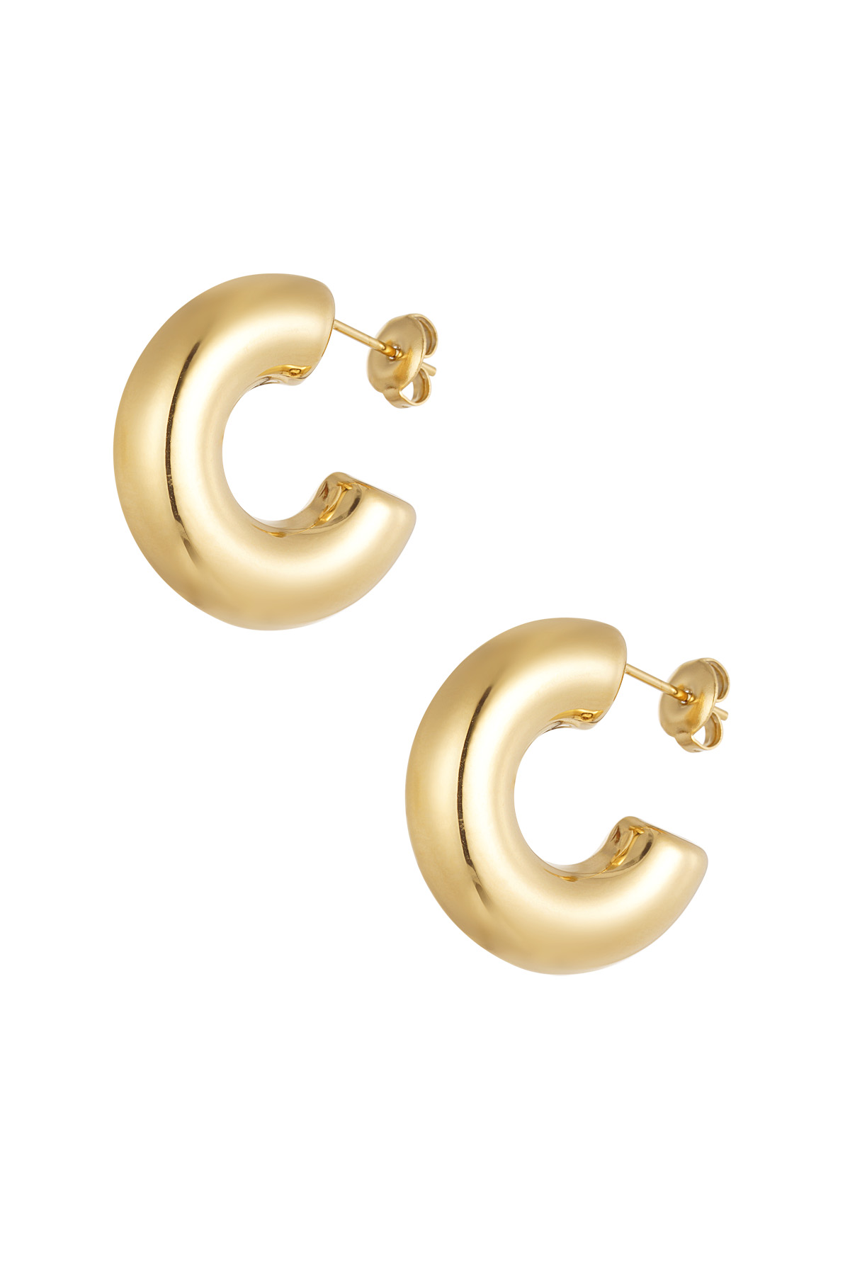 Earrings aesthetic basic half moon - gold