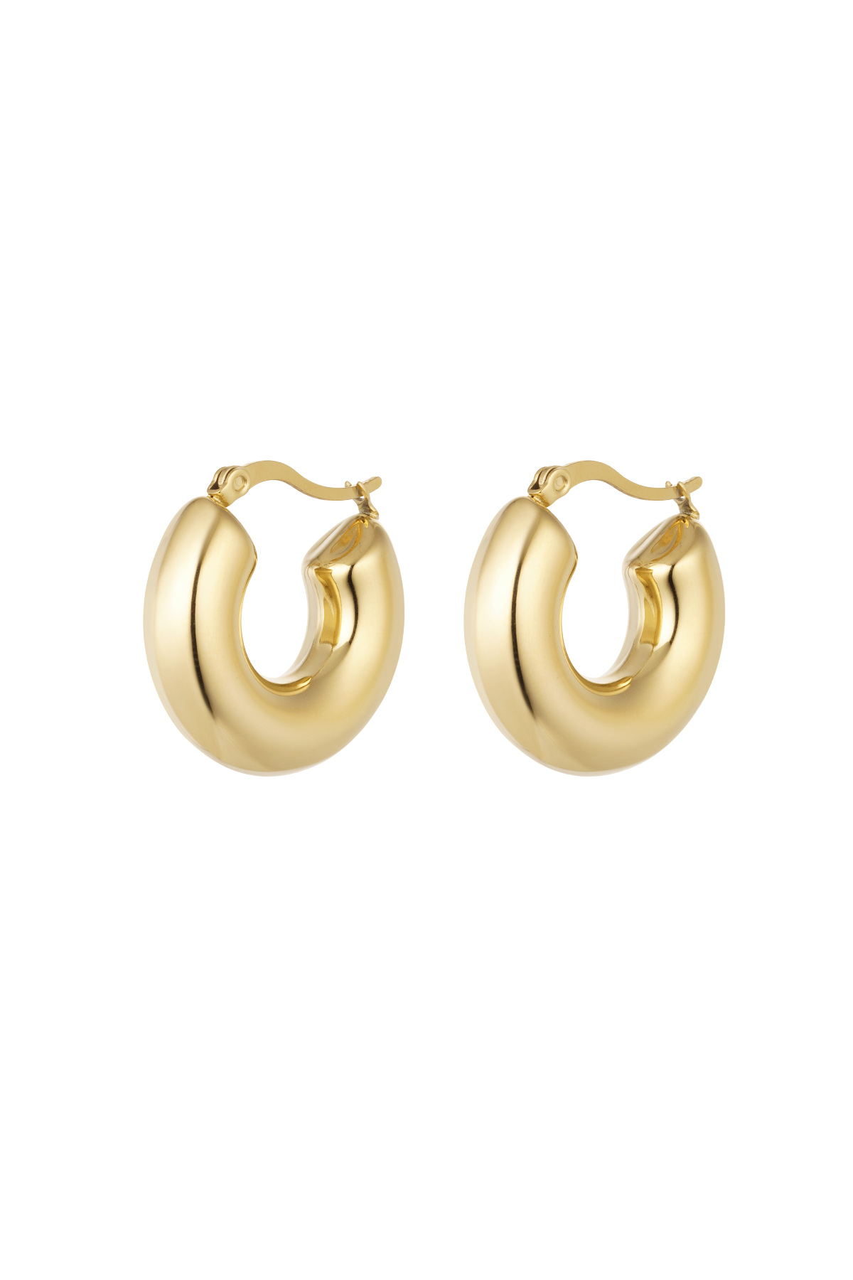 Earrings thick round - gold