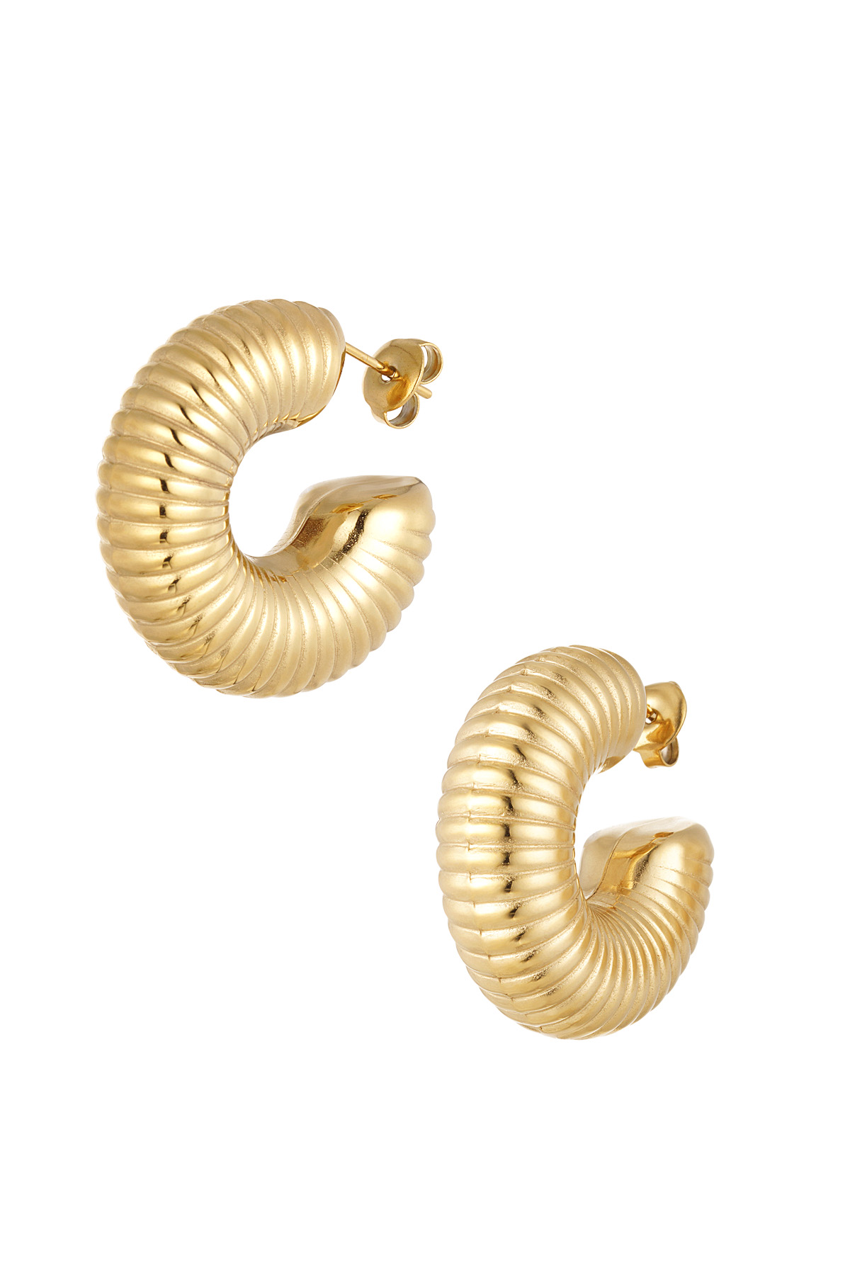 Earrings aesthetic half moon - Gold color 2