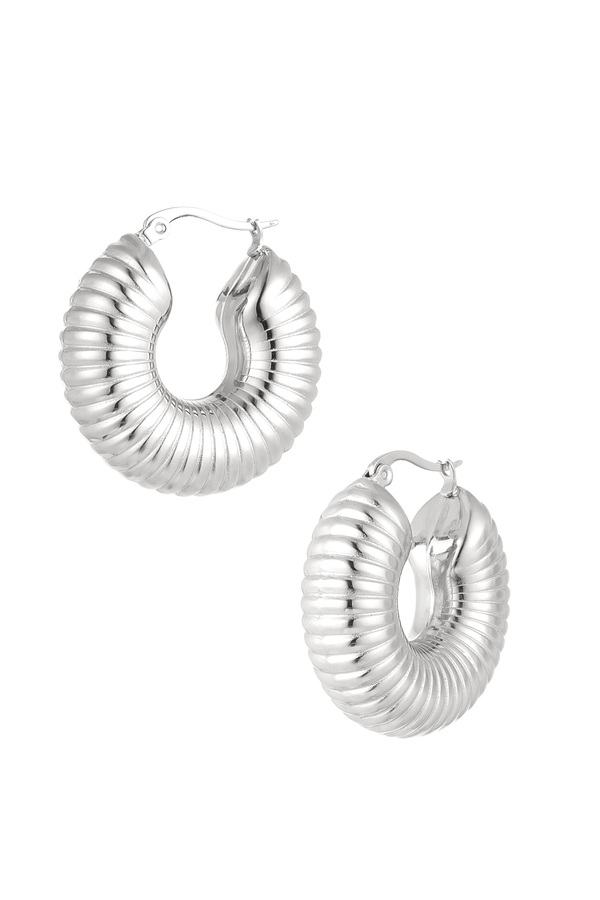 Earrings aesthetic round - silver