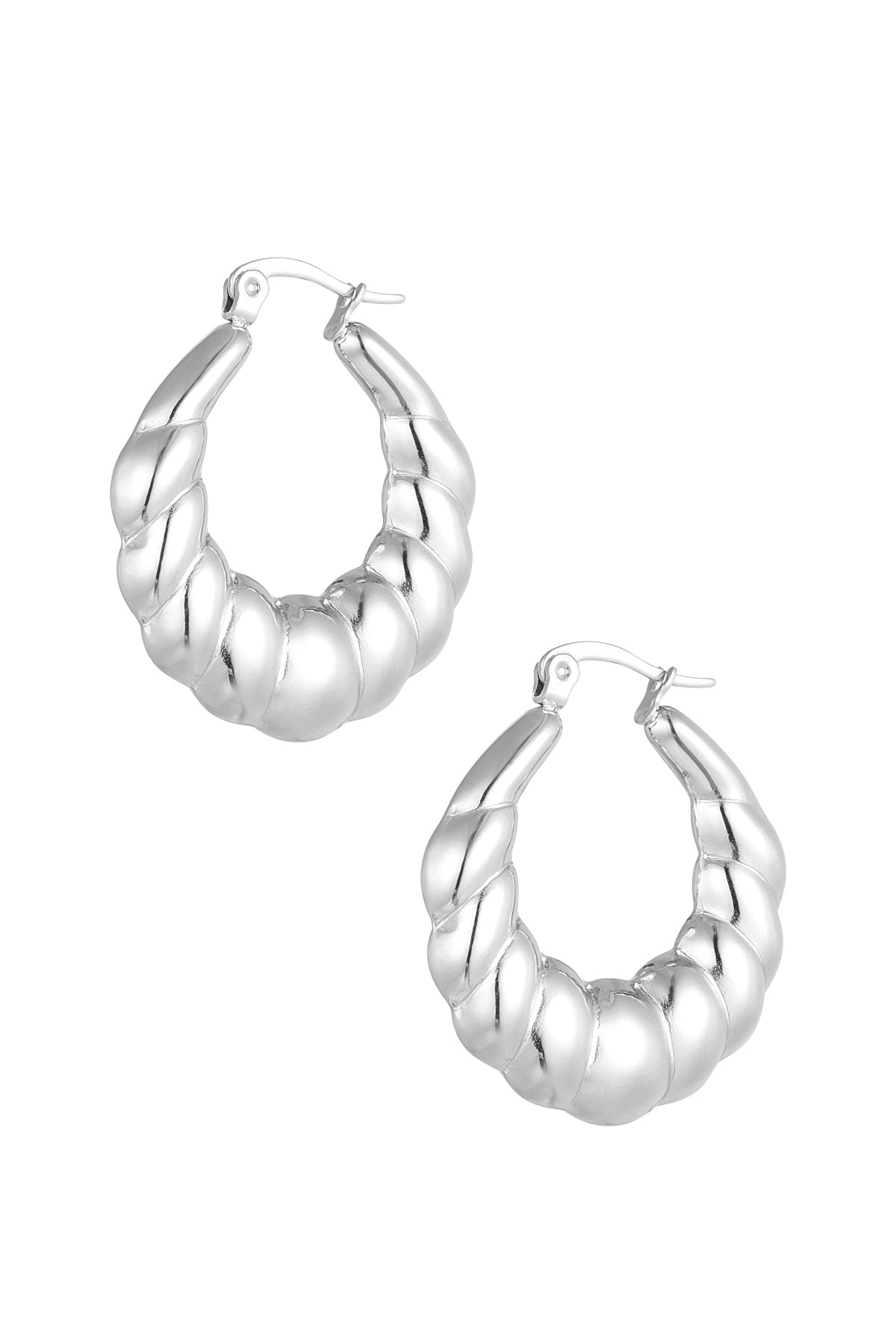 Earrings aesthetic baguette - silver