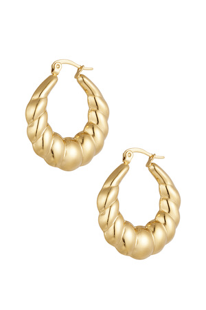 Earrings aesthetic baguette - gold h5 