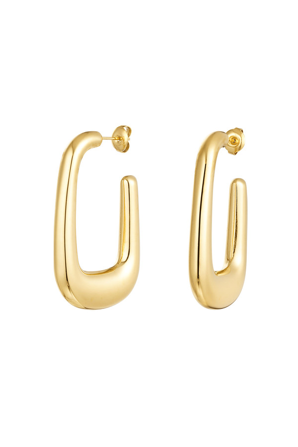 Earrings aesthetic rectangle - gold
